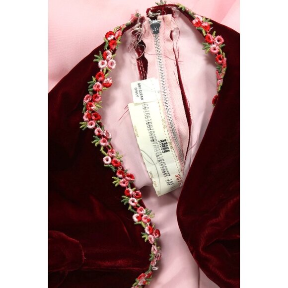 Vtg 1970s Velvet Lace Up Ren Faire Medieval  Pink Princess Maxi Dress sz M /060 - Picture 6 of 6